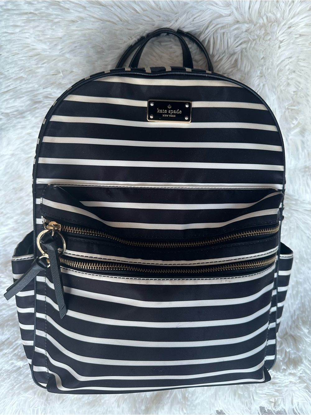 kate spade Black & White Striped Backpack - Picture 5 of 16